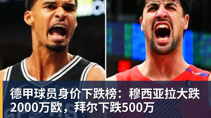 德甲球员身价下跌榜：穆西亚拉大跌2000万欧，拜尔下跌500万